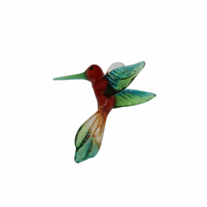 50 glass humminbirds and 72 blown red glass hearts