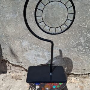 METAL STAND 22" INCHES TALL, It does not include the glass